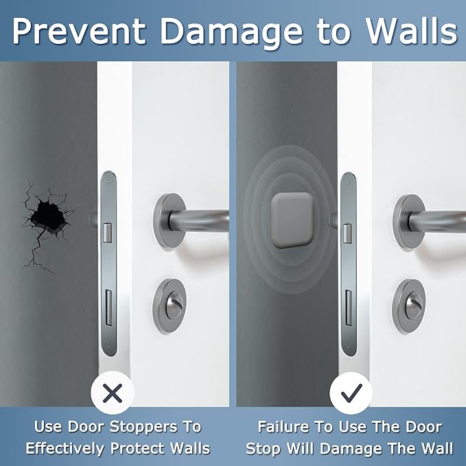 XoYoZo Door Stoppers Wall Protector Buffer Guard Doorknob Door Handle Bumper Self Adhesive Silencer Soft Rubber Crash Pad for Home Office