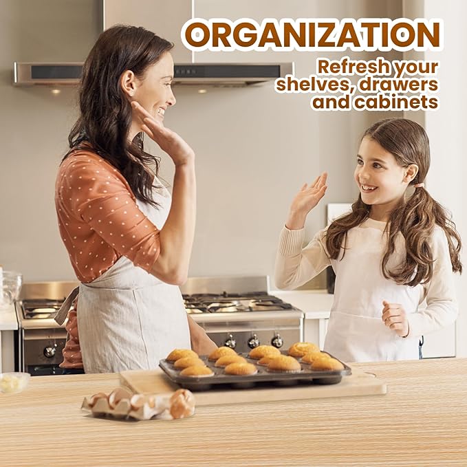 Drawer Shelf Liner for Kitchen Cabinets Non-Adhesive, Non Slip Shelf Paper Waterproof Thickened Cabinet Liners for Shelves, Strong Grip Mats for Cupboard, Dresser, Pantry, Beige, 23.6 in x 30 FT
