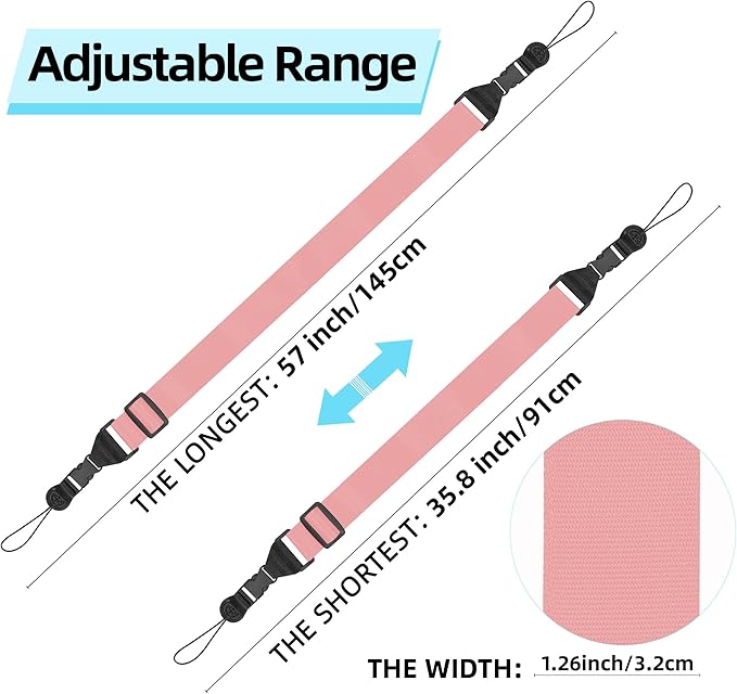 Adjustable Camera Neck Strap: Comfortable iPad Strap Nylon Neck Lanyard for iPad/Samsung Tablet Case, Camera Binocular Crossbody Laptop Luggage Bag (Light Pink)