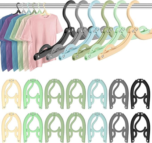 Travel Hangers Portable Foldable Travel Hanger Organizer, Plastic Cruise Ship Accessories Essentials Clothes Hanging Rack Folding Hangers for Traveling Camping Flying RV Suitcase (36, Night Black)