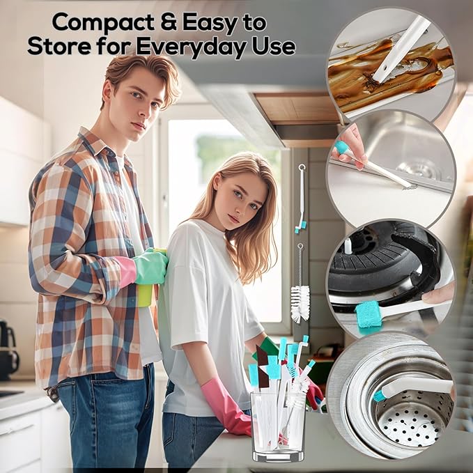 XANGNIER 11 Pcs Humidifier Cleaner Brush Set – Small Detail Cleaning Brushes for Crevices, Gaps, Corners, Keyboard, Bottle, Tiles, and Tight Spaces – Household & Travel Cleaning Tools