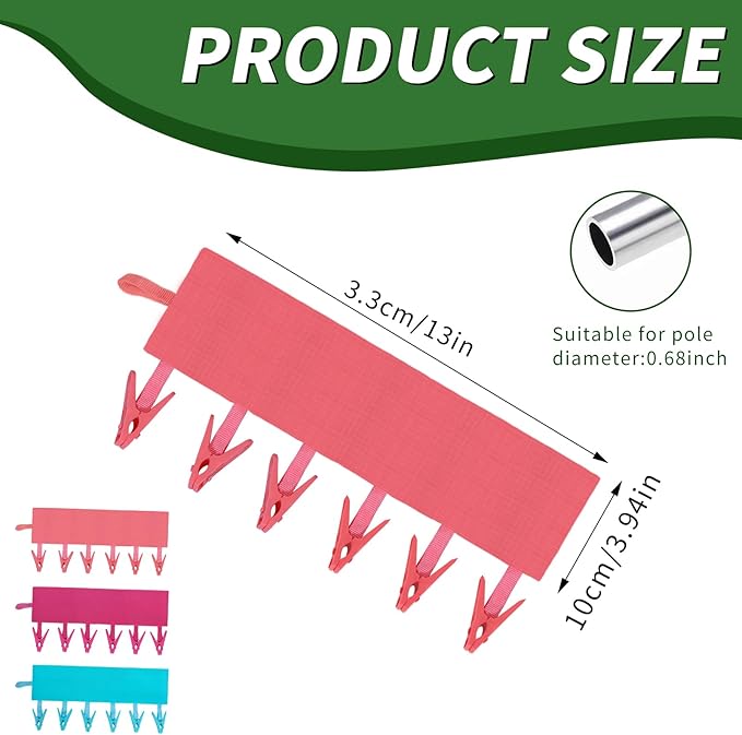 Travel Hangers for Cruise & Hotel – Foldable and Magnetic Clothes Line with Sock Drying Rack – Perfect for Traveling and Compact Storage，Hanger with 6 Clips Pack of 3（Red, Blue, Rose red）