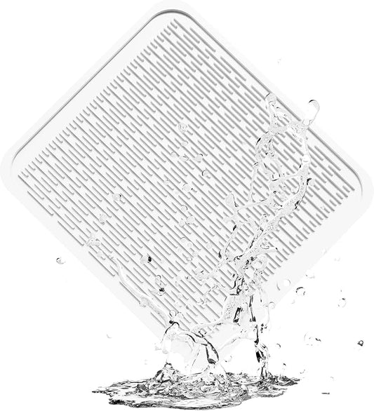 ZLR Silicone Dish Drying Mat for Kitchen Counter, Eco-Friendly Fast Dry Dish Mat, Easy Clean Multi Usage Drying Matt, Heat Resistant Trivet, 16" x 18" XL, Milk White