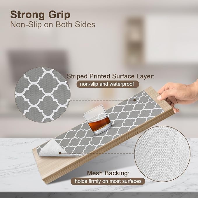 OcePor Non-Adhesive Drawer and Shelf Liner 12IN x 30FT，Non Slip Cabinet and Cupboard Liner, Kitchen Cabinet Liners for Shelves, Waterproof Drawer Shelf Liners for Cabinets/Bathroom Cupboard