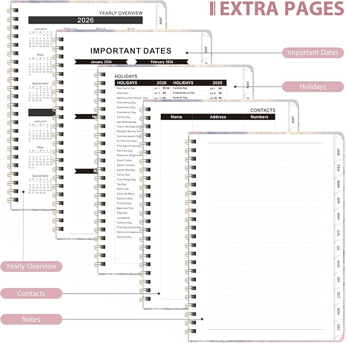 2026 Planner, Weekly and Monthly Calendar Academic Planner, Jan 2026 - Dec 2026, Planning Agenda Book for Desk Accessories and School Supplies - Letter Size(8.5'' x 11'')
