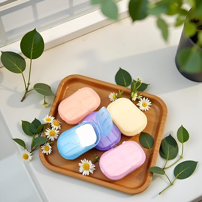 500 Sheets Colorful Disposable Soap Paper 5 Boxes Hand Cleaner Fragrance Mini Color Soap Paper for school Indoor, Outdoor, Travel, Camping Hiking，Paper Soap，Travel Soap,Foot and Hand Care