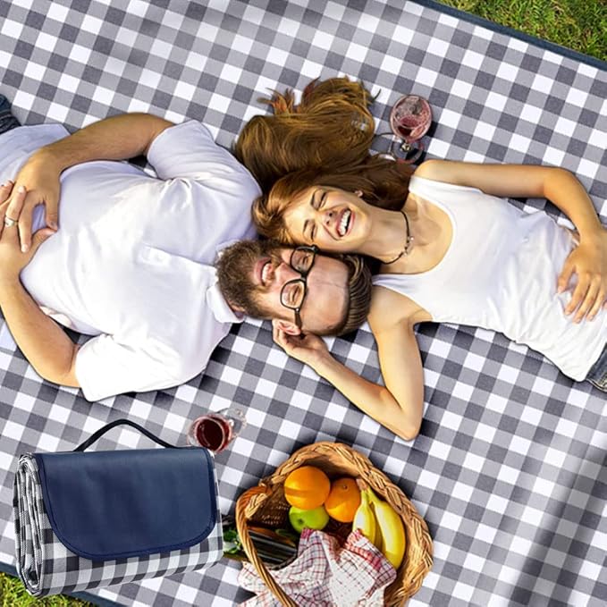 Picnic Beach Blanket, Picnic Mat 80x60in Waterproof Foldable, Family Mat, Portable Large Picnic Blankets for Travel, Hiking, Music Festival