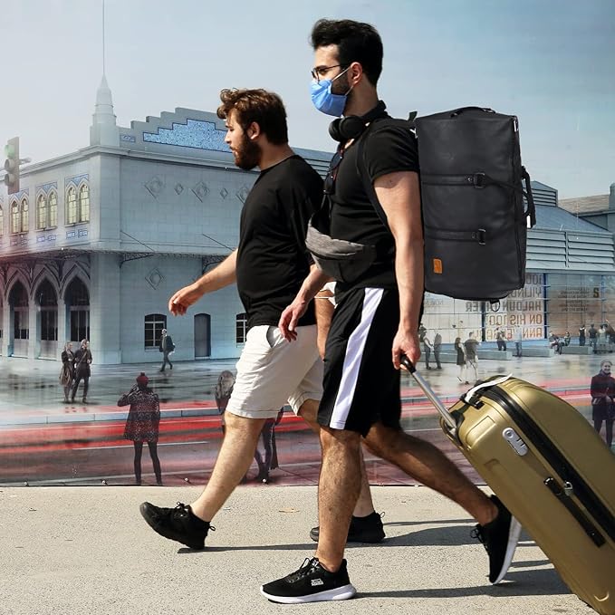 seyfocnia Convertible Travel Garment Bag, Carry-on Garment Duffel Bag for Men Women - 2-in-1 Hanging Suitcase Suit Business Travel Bag