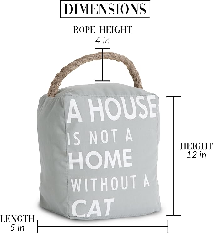 Pavilion Gift Company 72155 Cat Door Stopper, 5 by 6-Inch, Grey, White