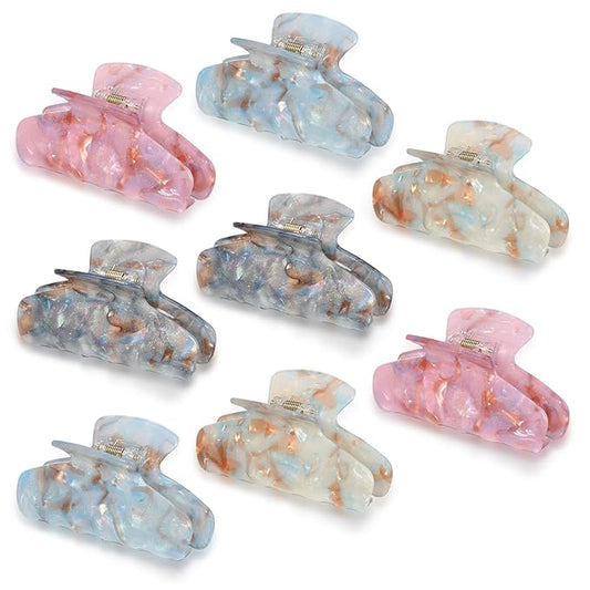 8 Pcs Large Acrylic Hair Claw Clips for Women Cute Non-slip Strong Hold Jaw Clamps Accessories for Thick Thin Hair (Bright Color)