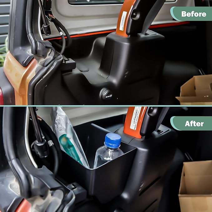 Phamyor Rear Trunk Storage Tray Organizer Wheel Well Storage Bin for 2018-2022 Jeep Wrangler JL JLU Interior Accessories, Rear Cargo Side Tray, Cargo Expansion Box, Tape, Left & Right, Black