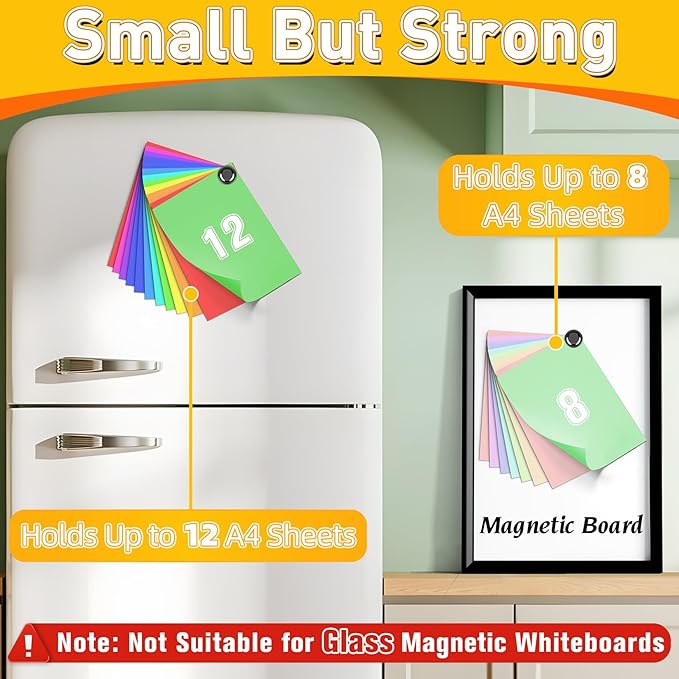 VNDUEEY 40Pcs Black Refrigerator Magnets Fridge Magnet, Strong Whiteboard Magnets, Fridge Magnets Adults, Small Magnet for Kitchen, Office, School, Locker, ISO9001VN1214