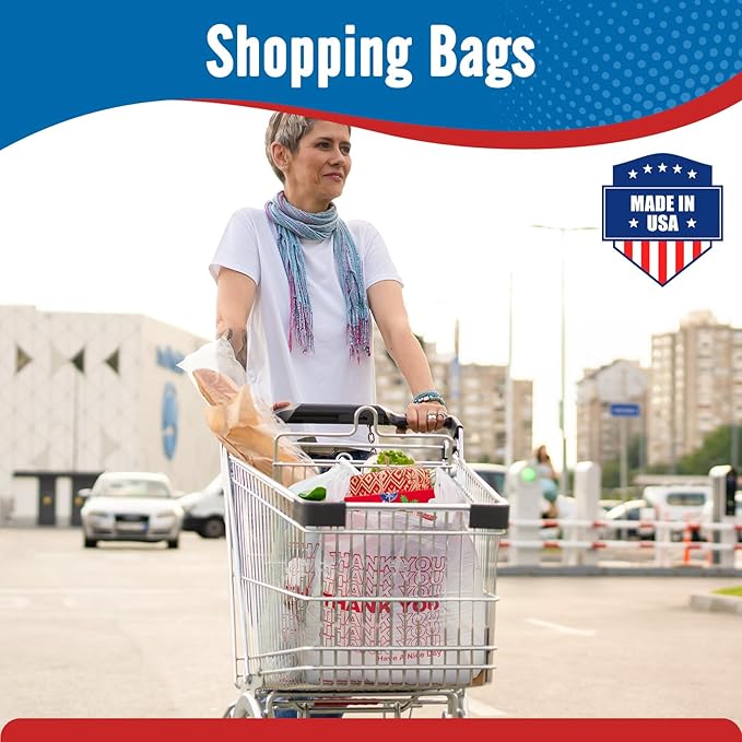 Fuxury Thank You Plastic T-shirt Bags White 84000 Count (84 Boxes,1000 Count/box) Pallet Package for Small Business, Grocery, Take Out, To Go, Retail Shopping Bags in Bulk