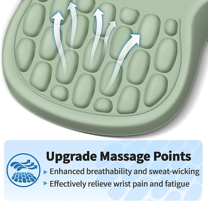 YIWEI Ergonomic Mouse Pad with Wrist Rest - Comfortable Office Mousepad with Memory Foam Wrist Support for Carpal Tunnel Relief, Mouse Pads with Non-Slip Base for Gaming and Home (Green)