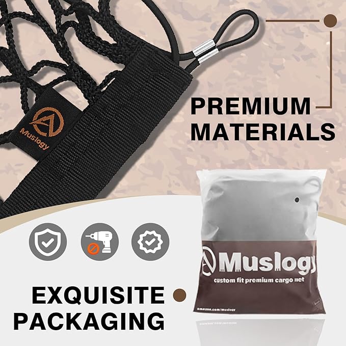 Muslogy Envelope Style Trunk Cargo Net Compatible with 2018-2024 2025 Toyota Camry Accessories Custom Fit Trunk Organizer Upgraded Mesh Storage Luggage Net