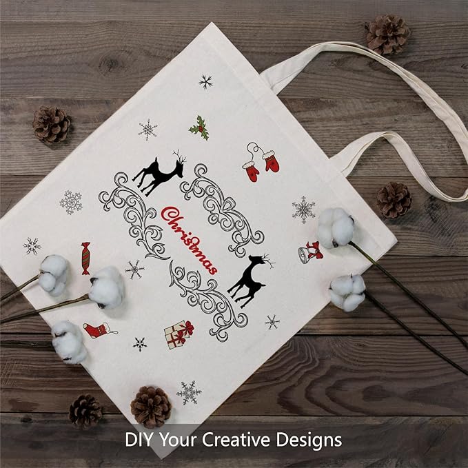 TOPDesign 5 | 12 | 24 | 48 | 192 Pack Economical Cotton Tote Bags, Lightweight Medium Reusable Grocery Shopping Cloth Bags, Suitable for DIY, Advertising, Promotion, Gift, Activity (5-Pack)