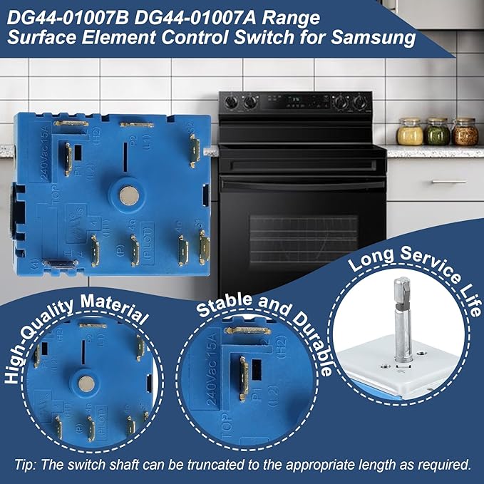 DG44-01007B PER001-13 T DG44-01007A Triple Burner Switch, For Samsung Infinite Switch, Replace For Dg44-01007b, Dg44-01007a, 160817, Per001-13 T Per001-03 T For Samsung Stove Replacement Part