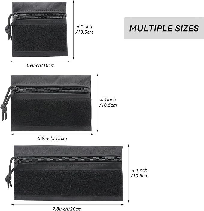 Qavctw Tactical Admin Pouch Bag with Hook and Loop Tool Storage Bag Snack Pouch Candy Bag Hanging Pouches Backpack Accessory Pouch