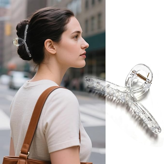 5 Inch Extra Large Claw Clips, 13 cm No Slip Jumbo No Slip XL Hair Clips for Thick Long Curly Hair, Big Hair Claw Clips, 4 Pack