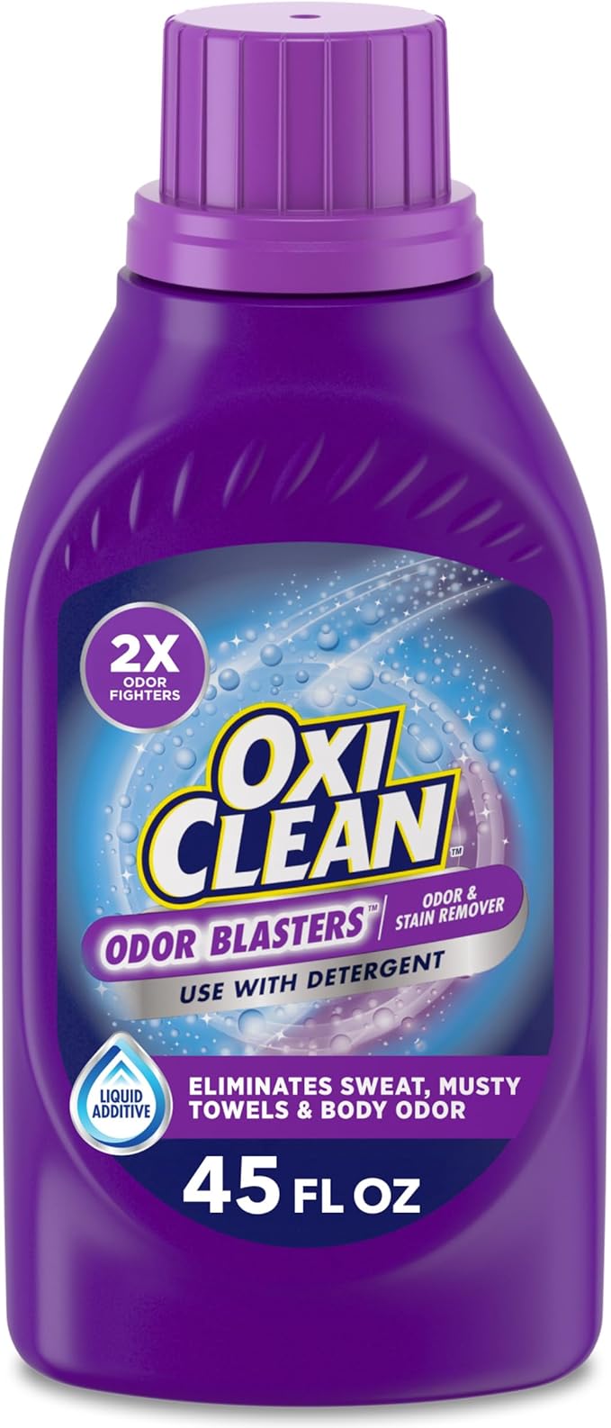 OxiClean Odor Blasters Odor and Stain Remover Liquid Laundry Additive, Water-Activated Laundry Stain Remover, 45 fl oz