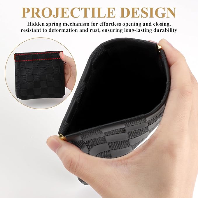 2 Pcs Mini Makeup Bag for Purse, Waterproof Cosmetic Organizer Pouches, Small Purse Organizer for Women Lipstick Makeup Daily use Travel Gym Work Office Business Events Black White Set