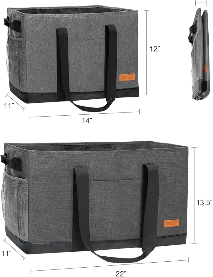 WONDAY Standing Extra Large Reusable Grocery Bag Carrier with Handle, Thirty One Utility Tote Foldable for Shopping and Beach