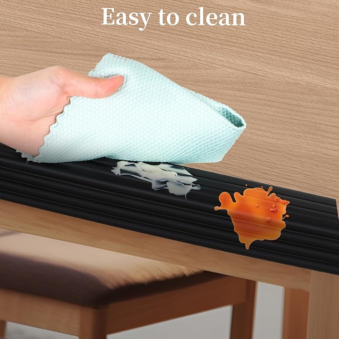 Corner Protector for Baby, Wide Edge Protector with Adhesive Backing, Baby Proofing Edge Corner Protectors Self Adhesive Furniture Corner Guard Bumper for Table, Desk, Fireplace (Black, 6.6ft)