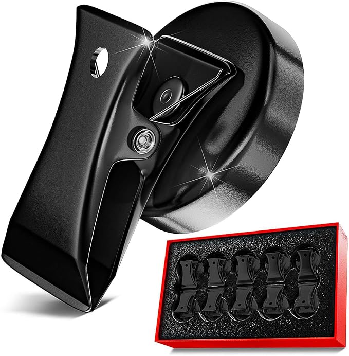 Force Magnet - Magnetic Clips Pack of 10 - Premium Quality Super Strength Magnet Clips Heavy Duty with Anti-Scratch Pads - Make Notes, Remember Appointments, and Hang Keys on Metal Surfaces (Black)