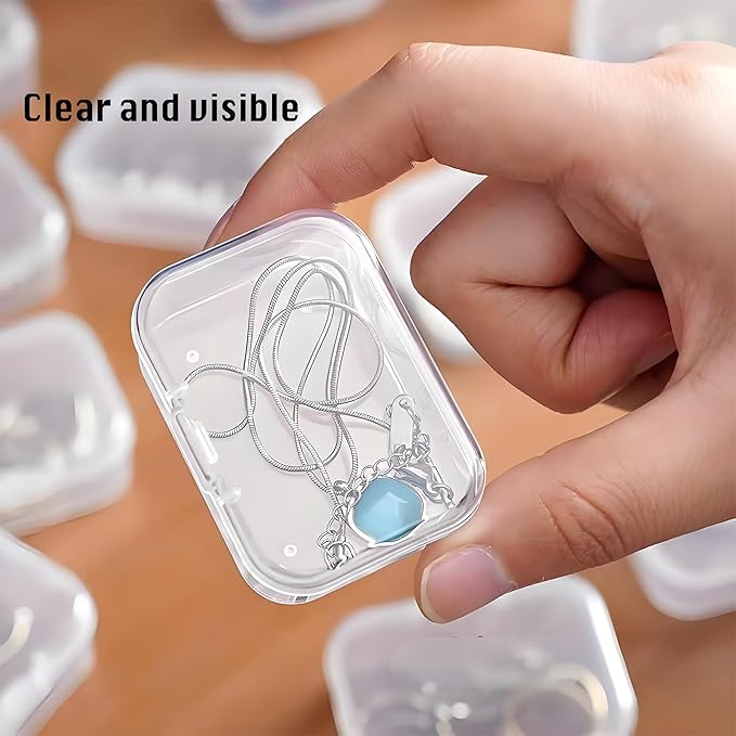 Small Bead Organizers Mini Clear Bead Storage-16 pcs Clear Plastic Boxes For beads organization,DIY project,nail art tools,diamond, building blocks,small items,with Sheets Label Stickers