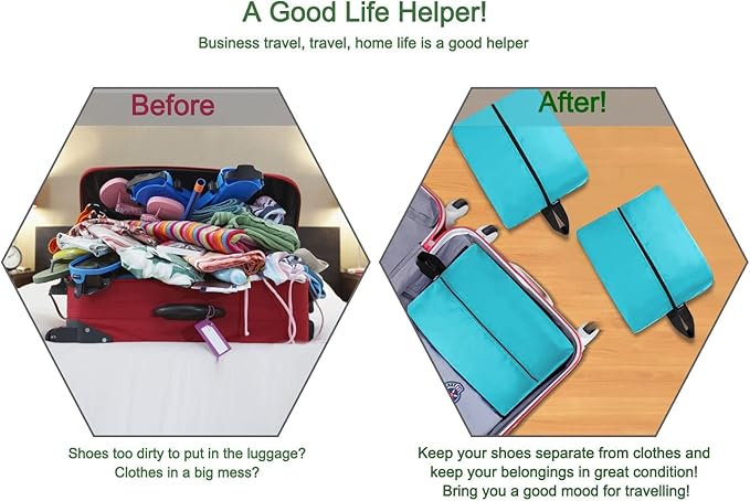 YAMIU Travel Shoe Bags (4-pack Green)