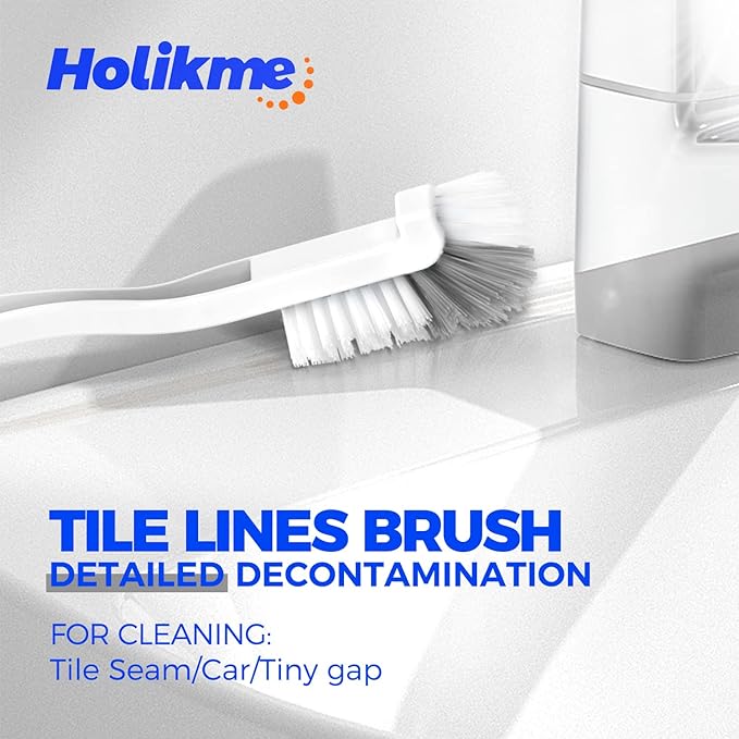 Holikme Deep Cleaning Brush Set, Scrub Pads with Scraper Tip for Pool Walls, Bathroom, Grout, Floor, Bike, Tub, Shower and Kitchen Surface, Abrasive Wheel Brushes (Black)