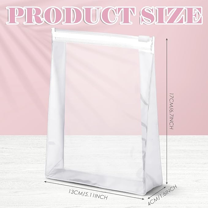 Xuniea 50 Pcs Mini Clear Makeup Bag Small Clear Zipper Pouch Travel Plastic Cosmetic Organizer Waterproof for Toiletries Swimsuit Bikini Bathing Suit(5'',Transparent)
