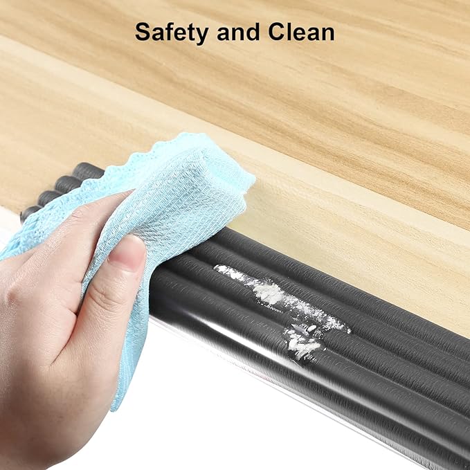 Dovesail Baby Proofing Edge Protector 6.6 feet with 3M Strong Adhesive Pre-Taped, Baby Proof Padding Extra Wide Edge Safety Guards for Sharp Edges, Table, Desk- Black