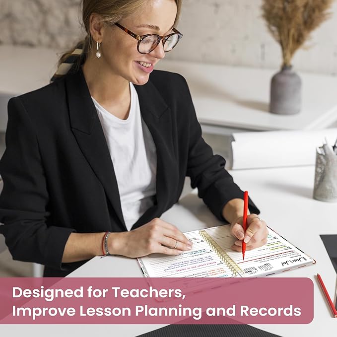 Planner 2026-2027, Academic Year Monthly and Weekly Calendar Planner, Jul 2026 - Jun 2027, Hardcover Teacher Student Planning Agenda book with Tabs, Perfect for School Office Supplies, 6.3" x 8.5" - Checkered