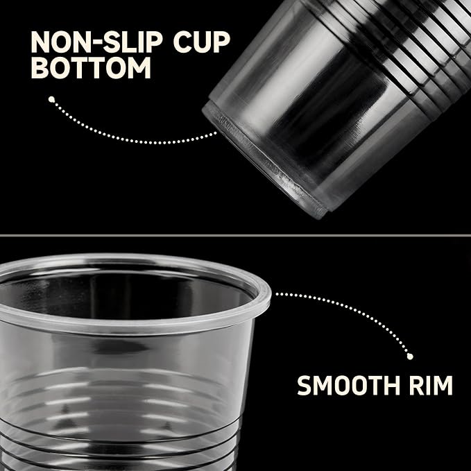 YEEHAW 7 oz Plastic Cups, 100 Pack - Clear Disposable Drinking Water Cups for Cold Beverages, Ideal for Party