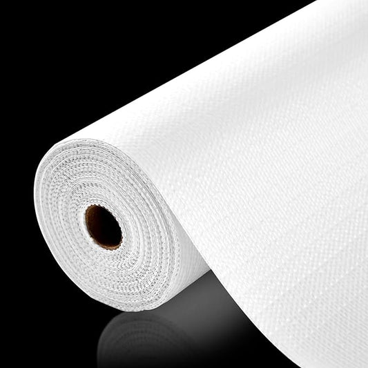 Drawer and Shelf Liner, Non-Slip Kitchen Cabinet Liners Non-Adhesive Thick Strong Grip Waterproof Washable Mats Protect Dresser Shelves Cupboard Bathroom Cabinets, White, 24 in X 20 FT