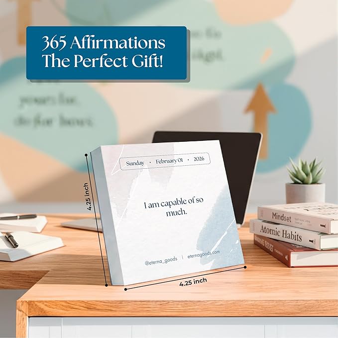 2026 Positive Affirmations Daily Desktop Calendar | 365 Days Of Affirmations To Motivate, Inspire, and Calm. Positive Self Care Daily Ritual To Nourish The Soul. Daily Rip Off Calendar To Encourage Positivity