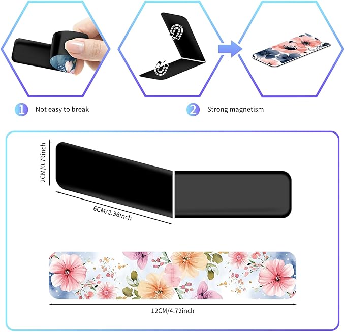 96 Pieces Magnetic Bookmarks Magnet Page Markers - Book Marks for Reading Women & Men with Storage Boxes - Cute Magnet Bookmark Clips for Reading Pleasure（Flowers）