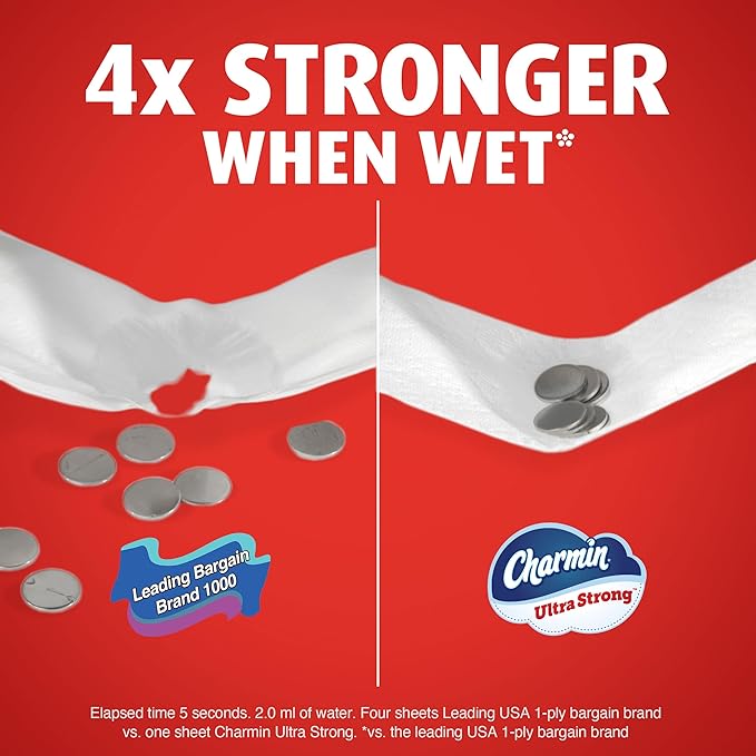 Charmin Ultra Strong Toilet Paper 6 Mega XL Rolls, 330 Sheets Per Roll