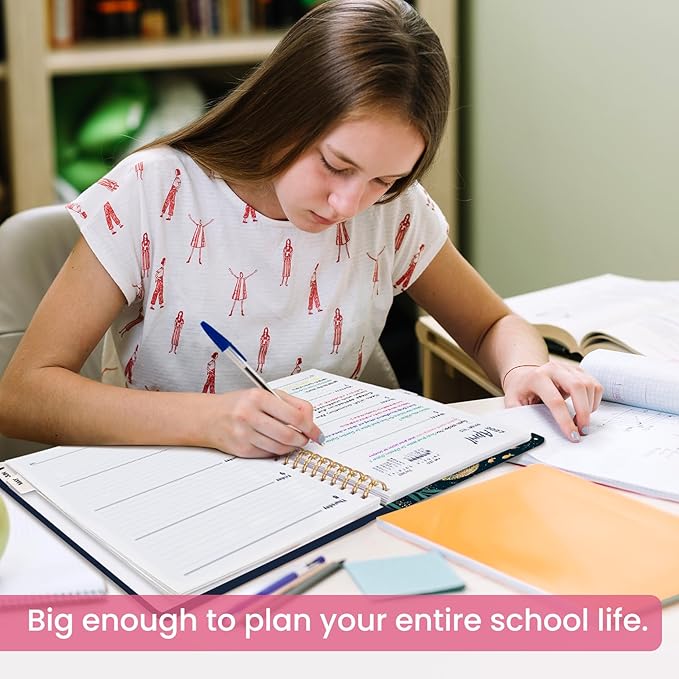 Academic Planner 2026-2027, Weekly and Monthly Calendar Book, July 2026 – June 2027, Hardcover Planner with Tabs, Perfect for Teachers, Students, Women & Men, A4 (8.5" x 11") - Jellyfish
