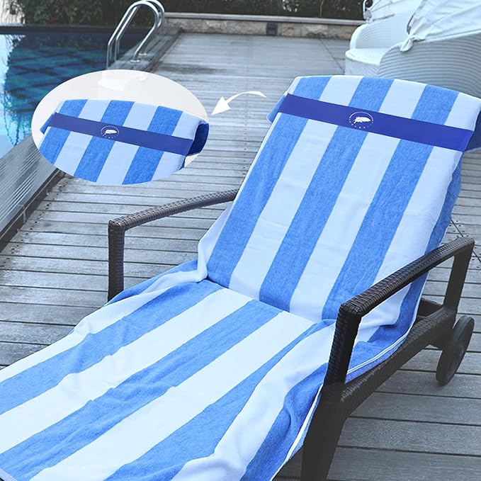 Towel Bands (6 Pack) - Stretch Beach Towel Clips for Beach Cruise Pool Chairs, Lounge Towel Holder Elastic, Cruise Ship Essentials (A Mix 6 Colors)