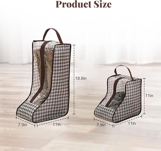 4 Pcs Boot Storage Bag, Portable Waterproof and Dustproof Boot Bags for Cowboy Boots (2*High + 2*Short)
