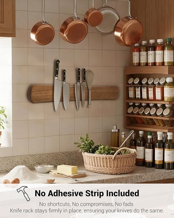 Magnetic Knife Holder for Wall, 18 Inch Wood Strong Magnetic Knife Strip, Housewarming Gifts for New Home, Kitchen Storage Space Savers, Farmhouse Kitchen Utensil Organizer Essentials