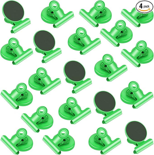 VNDUEEY 20 Pack Magnetic Paper Clip Dispenser Holder, Paperclip Dispenser for Desk, School, Office, Fridge Magnets Refrigerator Magnets, Magnet Clips for Whiteboard Locker (Green) ?