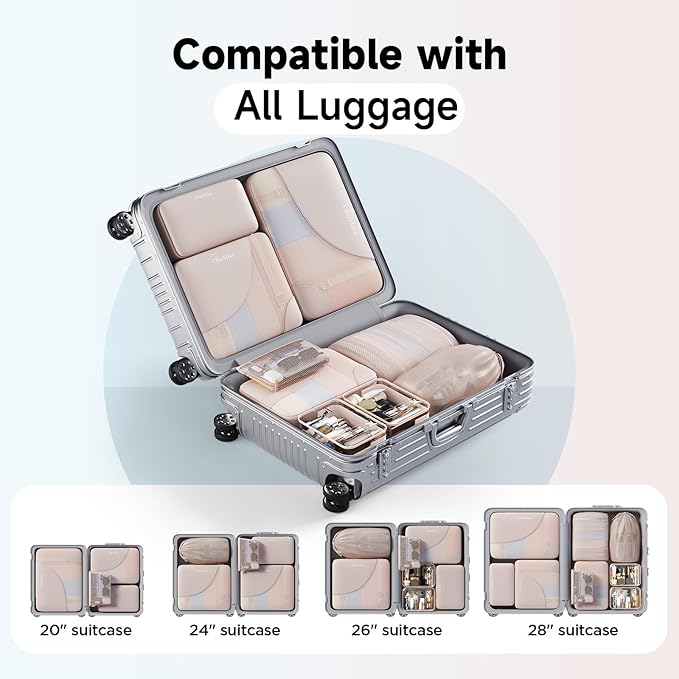9 Set Packing Cubes for Travel, Gifts for Women Mom, Anti-Tearing Suitcase Organizer, OlarHike Vacation Essentials & Accessories for Cruise Ship