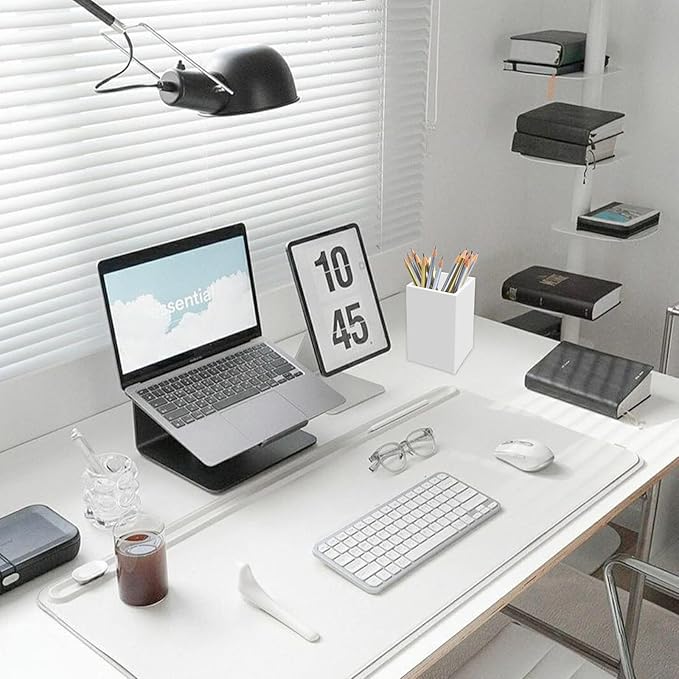 White Acrylic Pencil Pen Holder Cup 2 Pack,Desk Accessories Holder,Makeup Brush Storage Organizer,Modern Design Desktop Stationery Organizer for Office School Home Supplies,2.6x 2.6x 4 inches