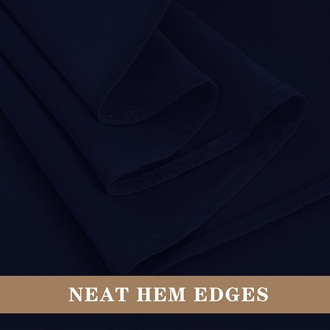Fitable 6 Pack Navy Round Tablecloths - 120 Inches in Diameter - Stain Resistant and Washable Table Clothes, Polyester Fabric Table Covers for Wedding, Party, Banquet, Formal Events