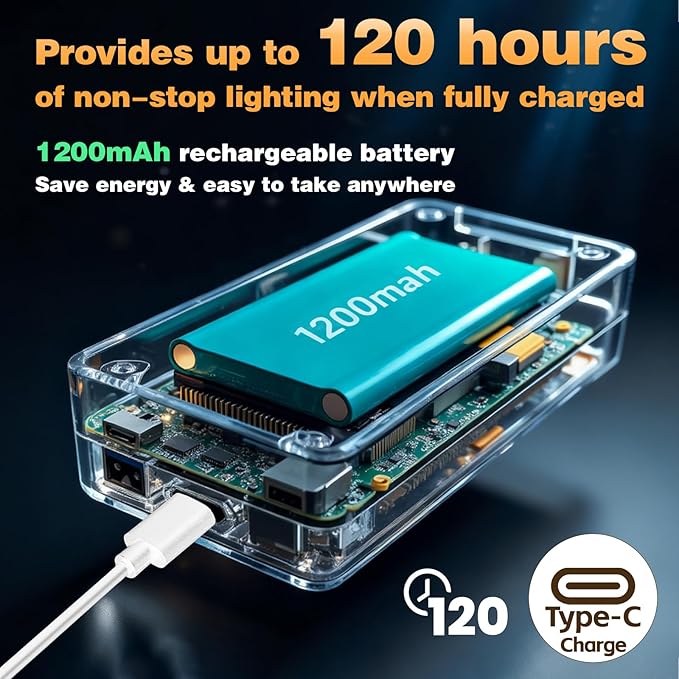 VAVOFO Rechargeable Book Light Rotatable：24 LEDs Reading Light, 3-Color & 9-Brightness Book Lamp, Eye Cared 120Hrs Runtime Lightweight Clip on Led Light for Book Lovers (Blue)