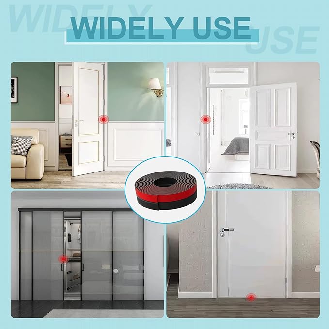 36FT Weather Stripping Door Seal - 2" Silicone Door Draft Seal Tape for Gaps Under Door Weatherstripping Sweep Stopper for Bottom of Shower Door/Sliding Glass Door