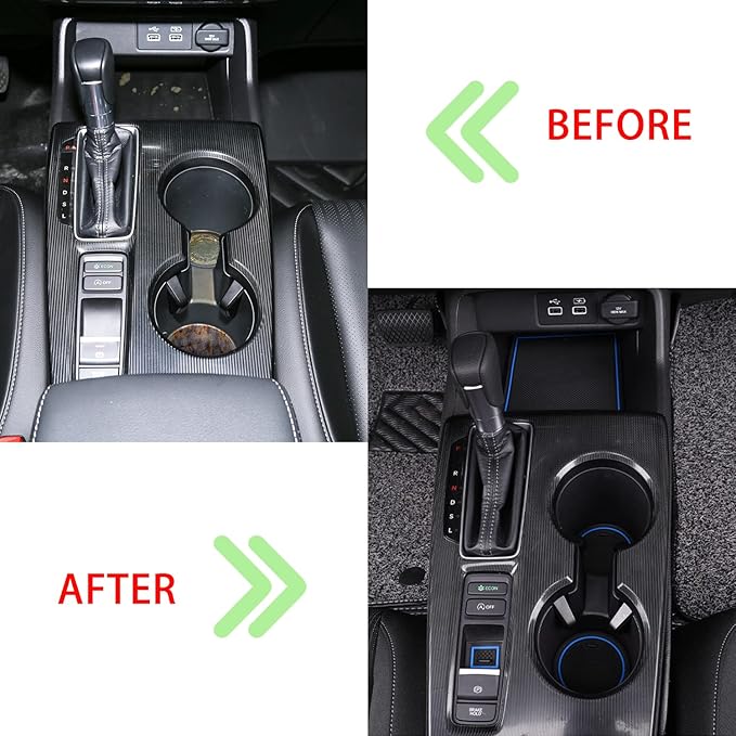 Center Console Liner for Honda Civic 11th Gen Sedan Accessories 2022-2024 2025 2026, Cup Holder Mat, Coaster Trim, Door Slot Pad, Non-Slip Interior, Custom Rubber Decoration Insert (16pcs, Blue)
